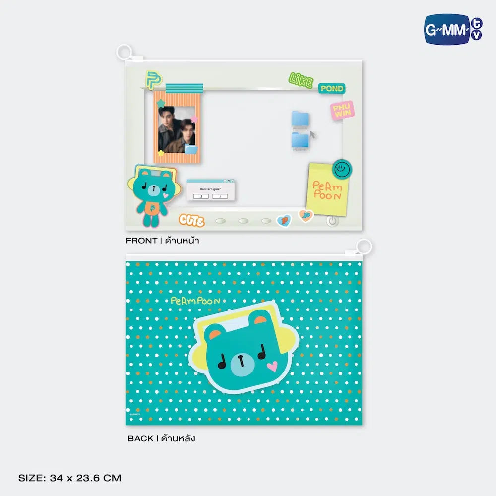 (Awaiting Stock) Permpoon Character Zip Pocket Folder