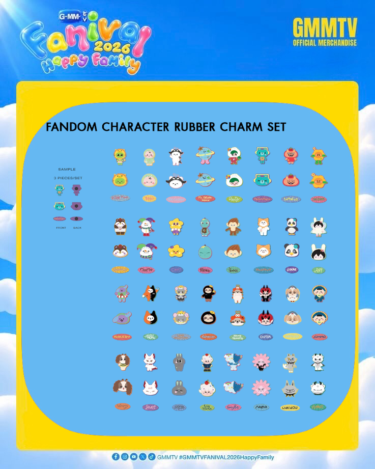 (Preorder) Fanival Fandom Character Rubber Charm Set