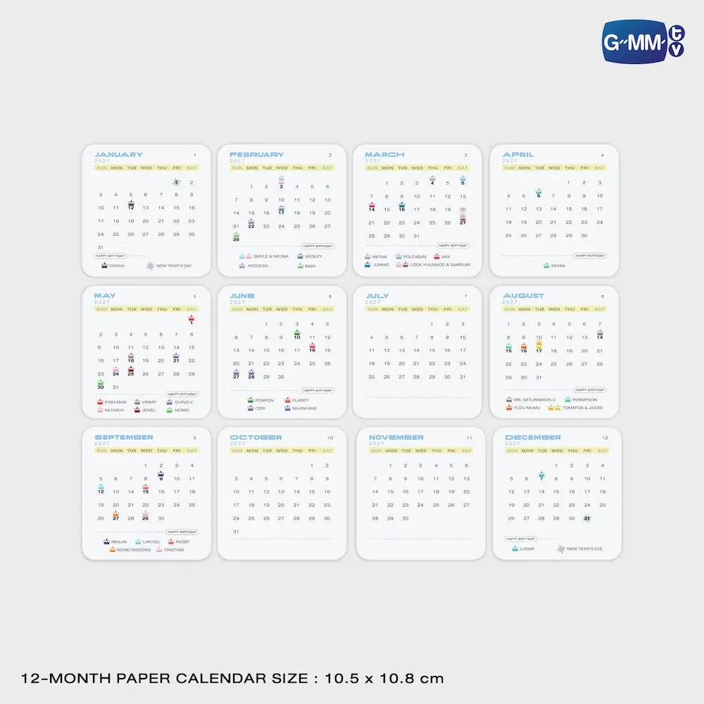 (Preorder) GMMTV FANDOM CHARACTER OFFICIAL CALENDAR 2027