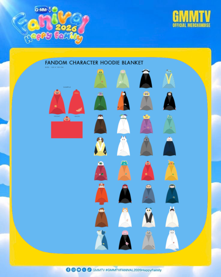 (Preorder) Fanival Fandom Character Hoodie Blanket