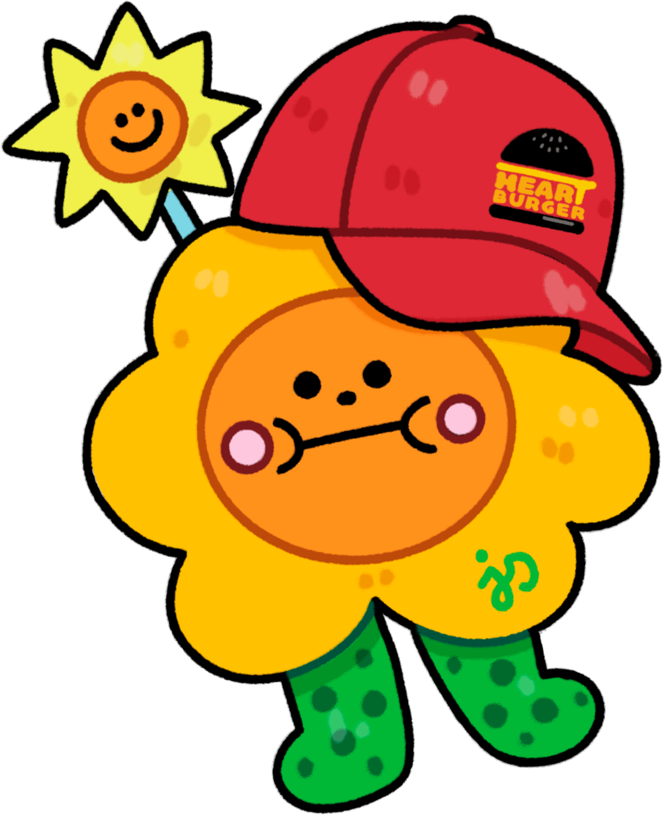 Jaidee Heart Burger Sticker 3”