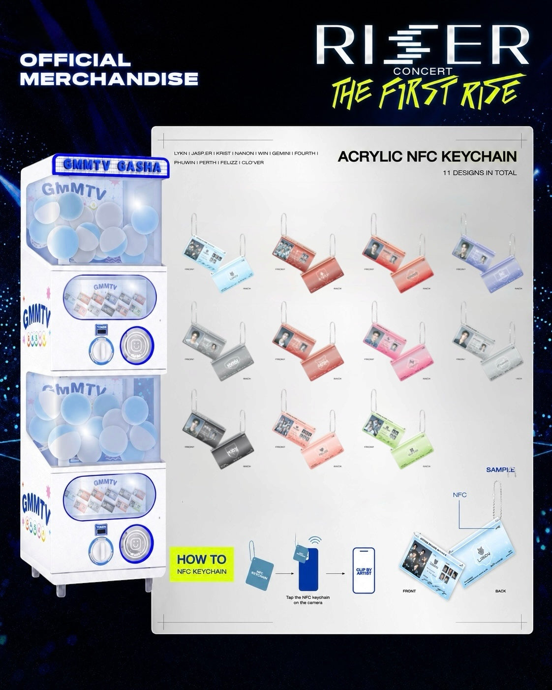 NFC Acrylic Keychain Random Gasha