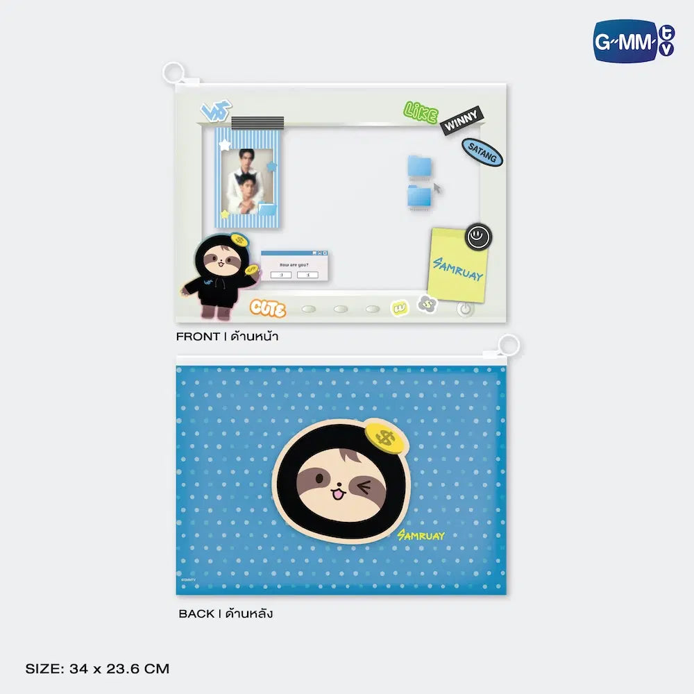 (Awaiting Stock) Samruay Character Zip Pocket Folder