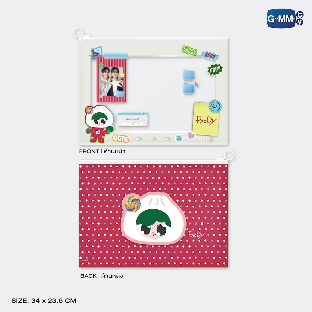 (Awaiting Stock) Paody Character Zip Pocket Folder