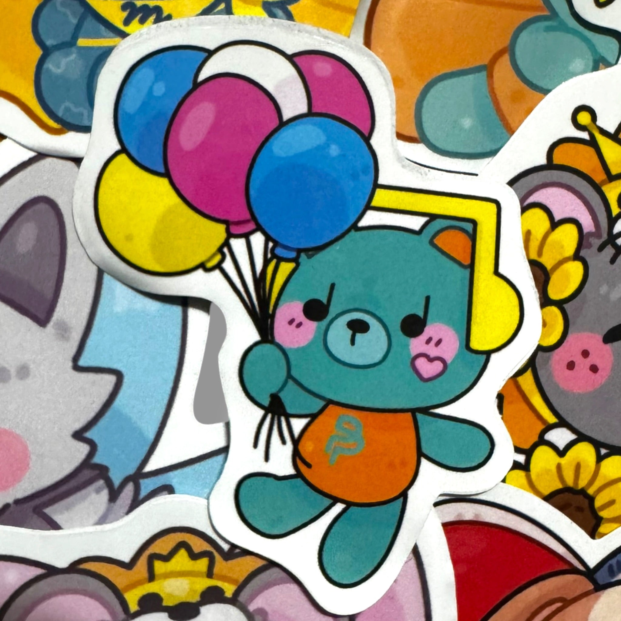 Permpoon Fish Upon the Sky Ballon Sticker 3”