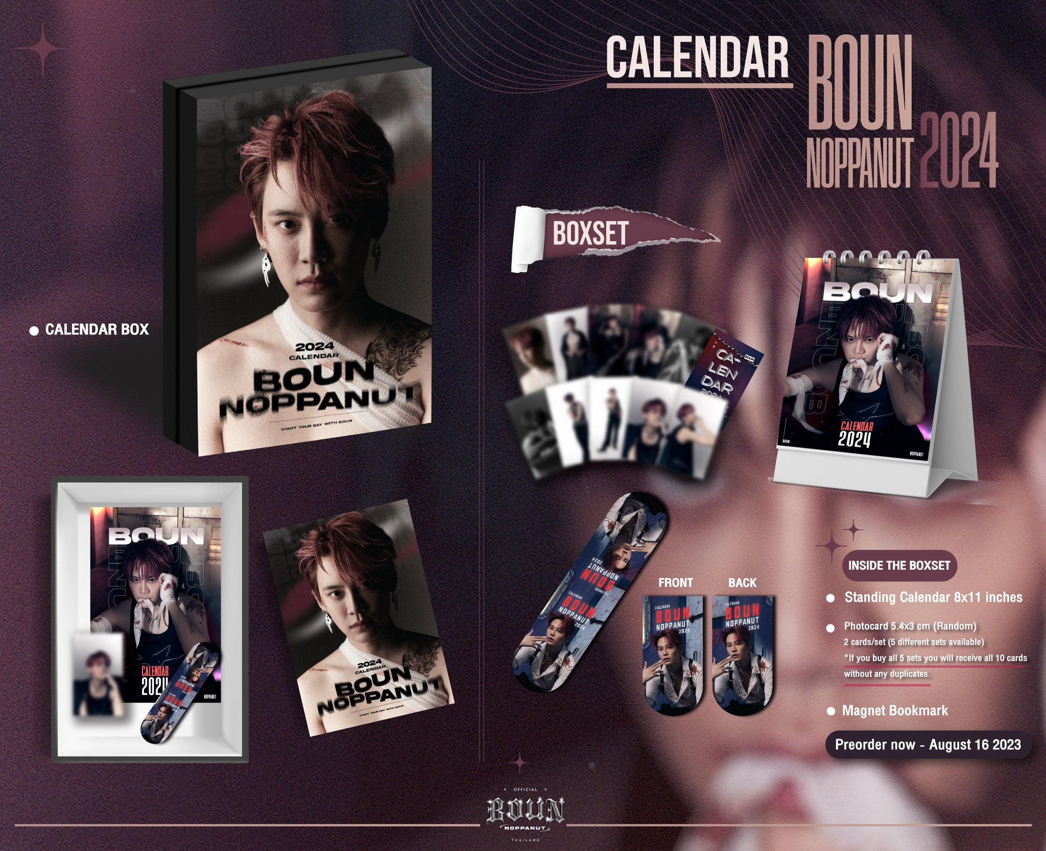Boun 2024 Calendar with Photocards