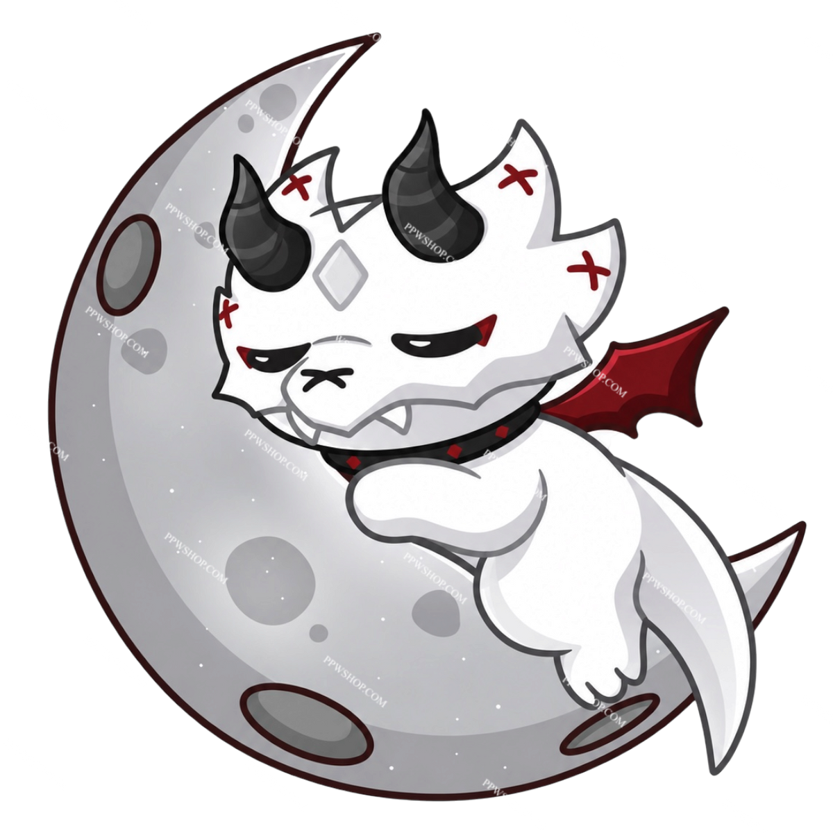 Flarey Moon Sticker 3”