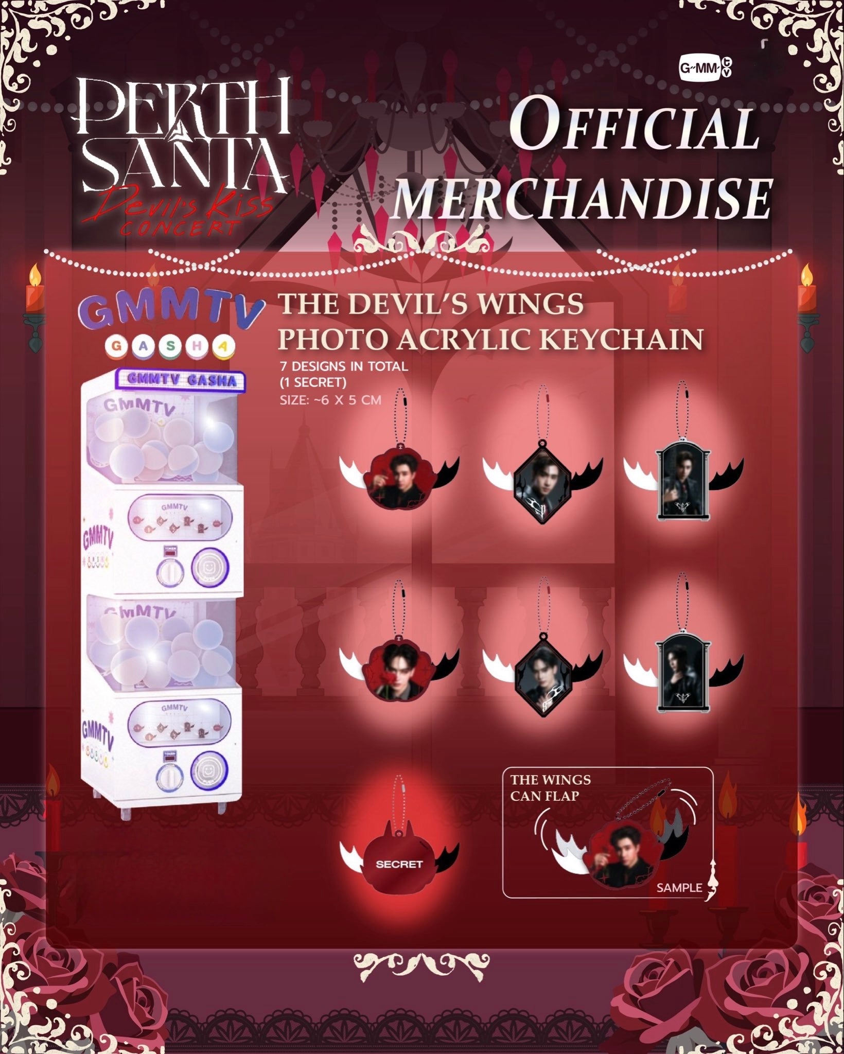 (Preorder) PerthSanta Devils Wings Photo Acrylic Random Gasha Keychain