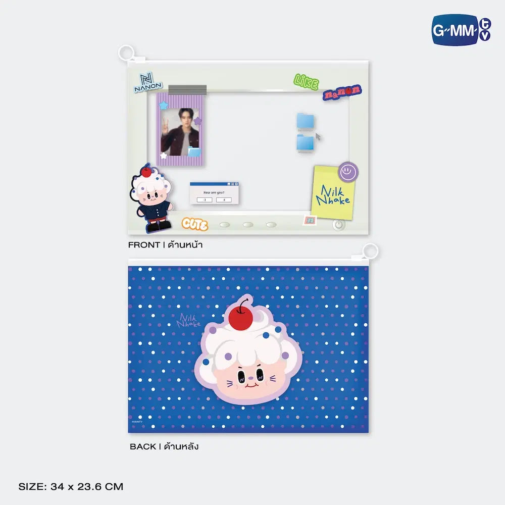 (Awaiting Stock) Nilknhake Character Zip Pocket Folder