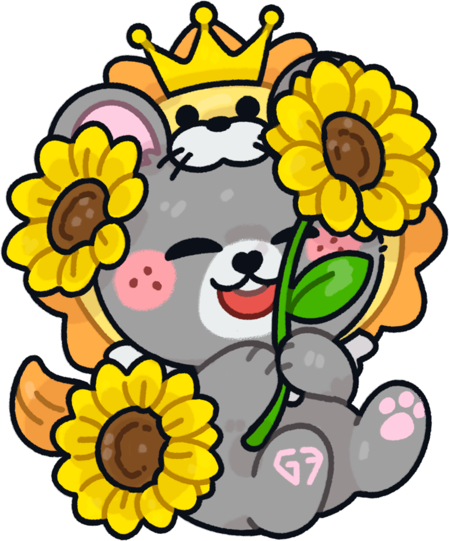 Look Khunnoo Sunflower Bag Sticker 3”