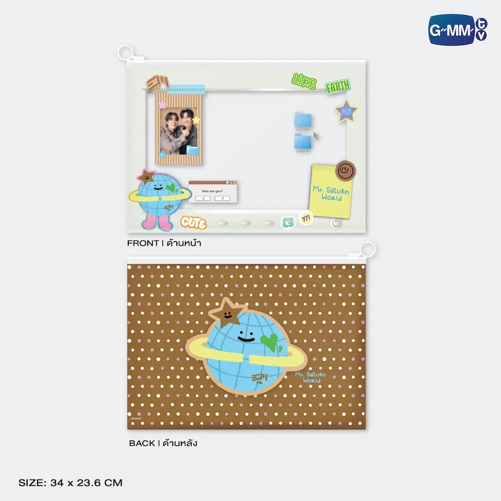 (Awaiting Stock) Mr Saturnworld Character Zip Pocket Folder
