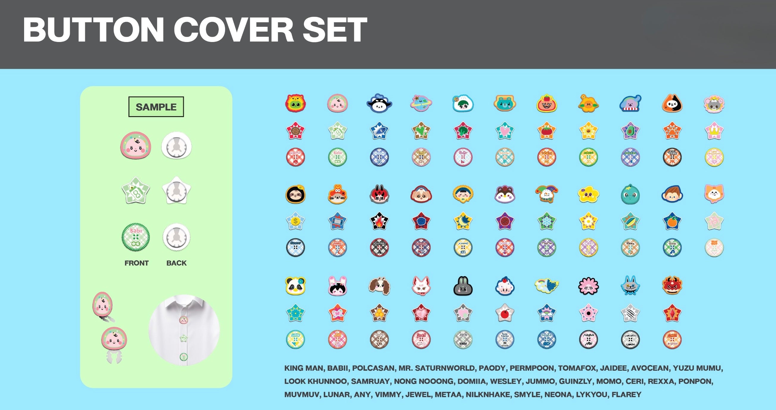 (Preorder) Babii Book Fair 11 Button Cover Set