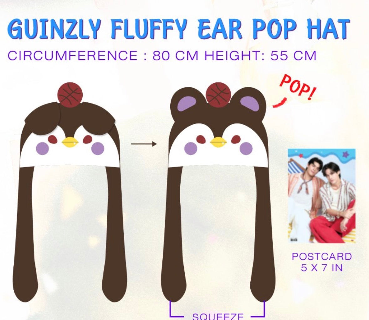 (Preorder) Guinzly Fluffy Ear Pop Hat