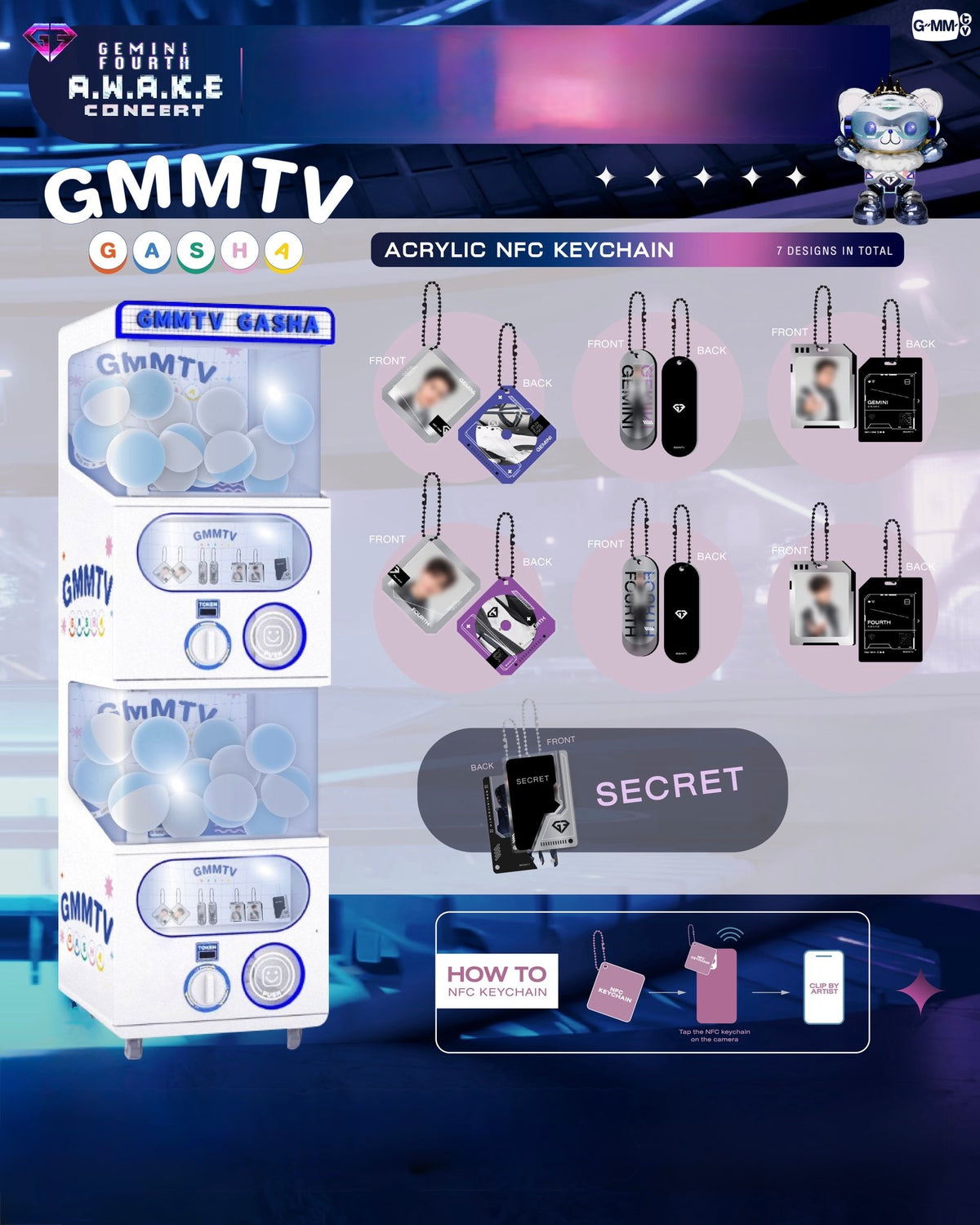 GeminiFourth Awake Concert Acrylic NFC Keychain Random Gasha