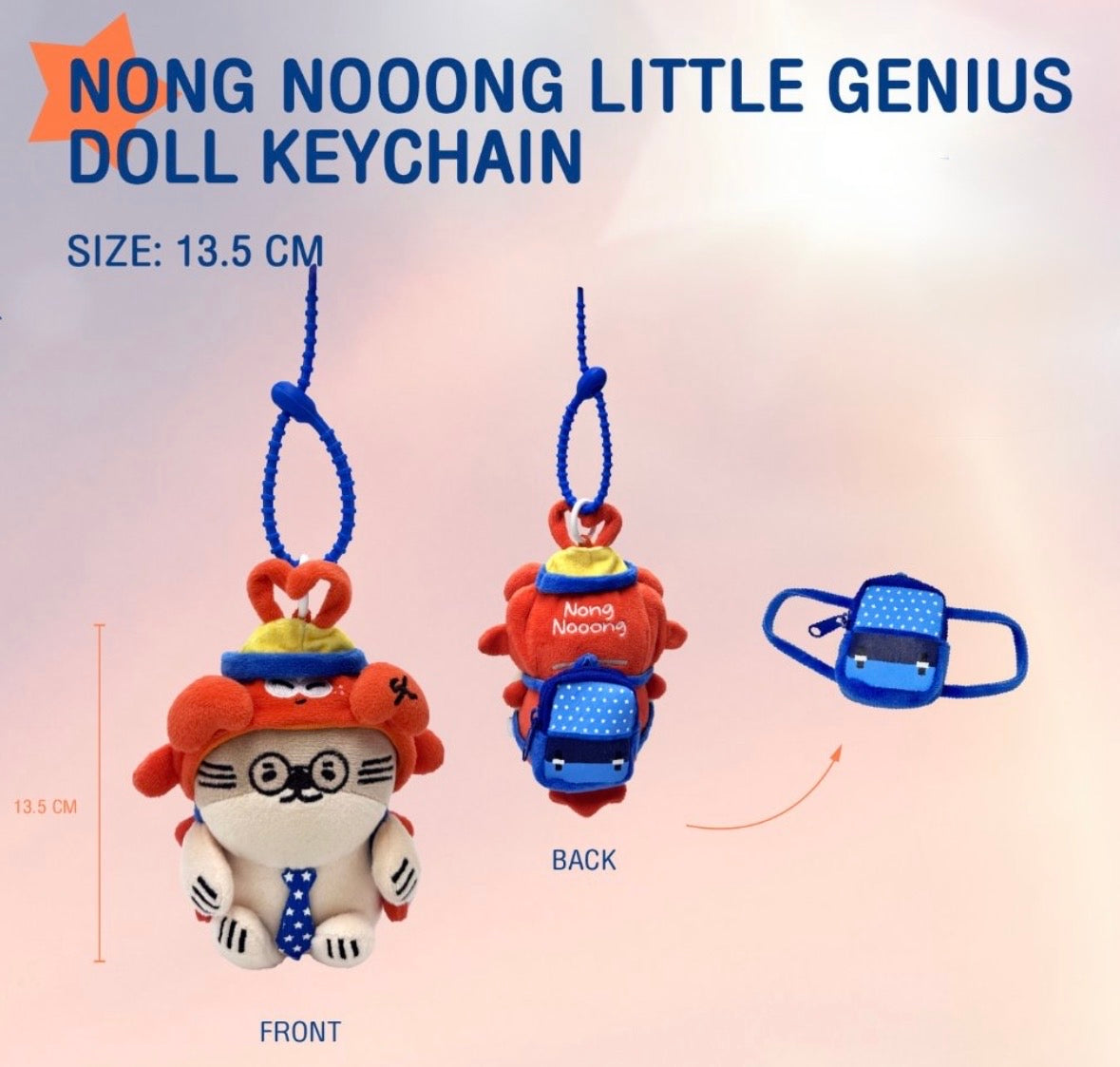 Nong Nooong Little Genius Doll Keychain