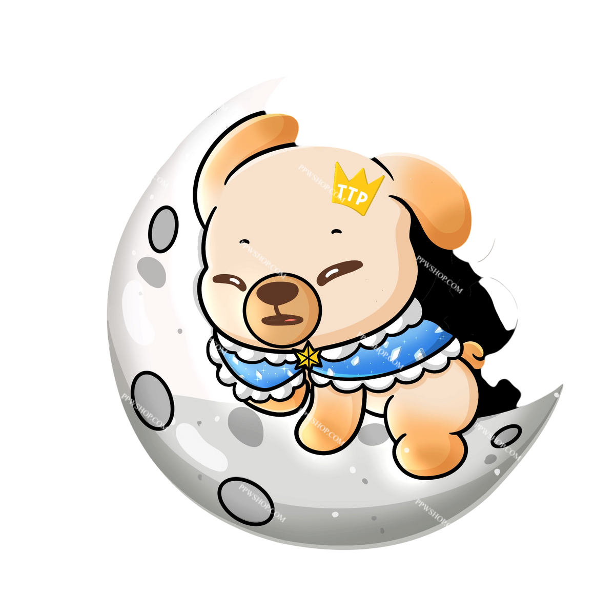 BokBear Moon Sticker 3”
