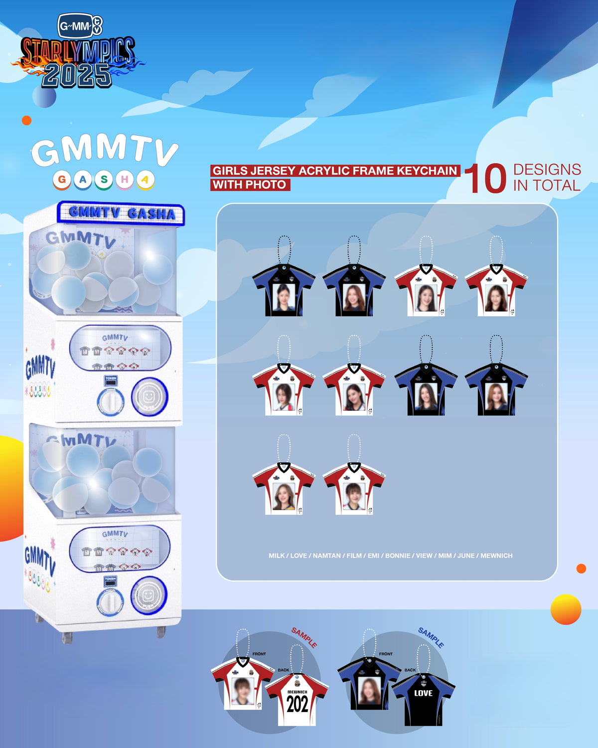 Starlympics 2025 Girls Jersey Acrylic  Frame Keychain With Photo Random Gasha