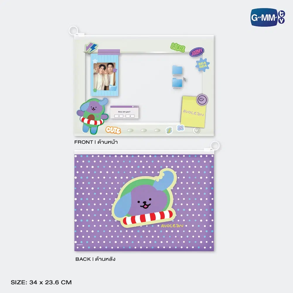(Awaiting Stock) Avocean Character Zip Pocket Folder