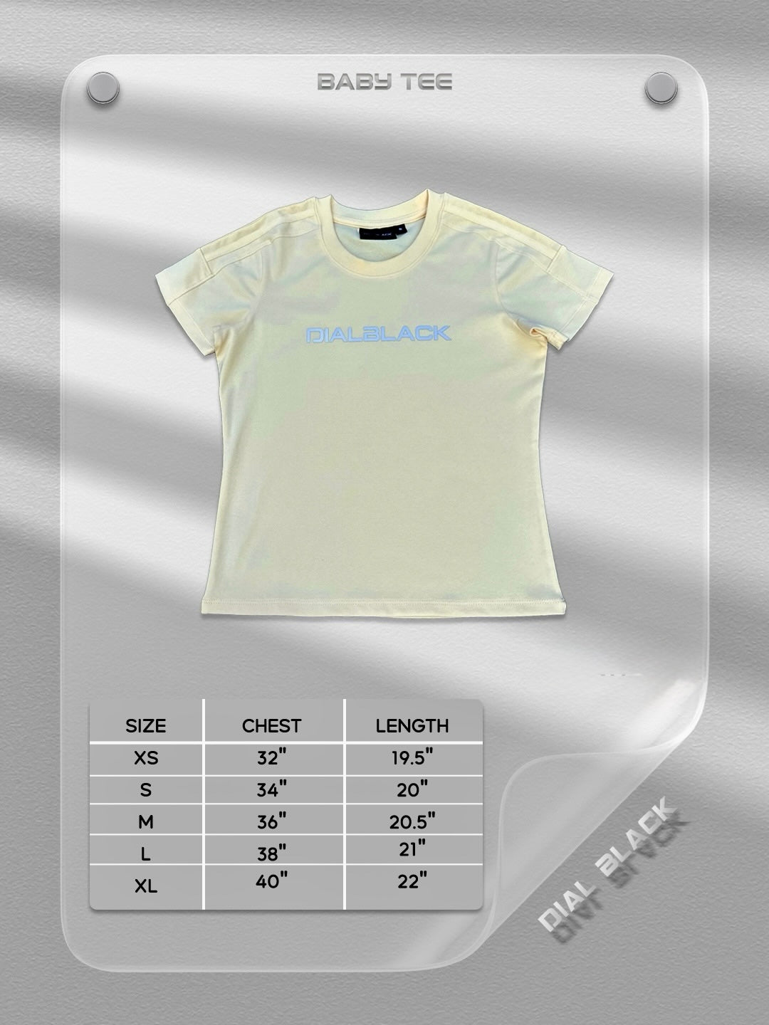(Preorder) Dialblack Reflective Baby Tee Yellow