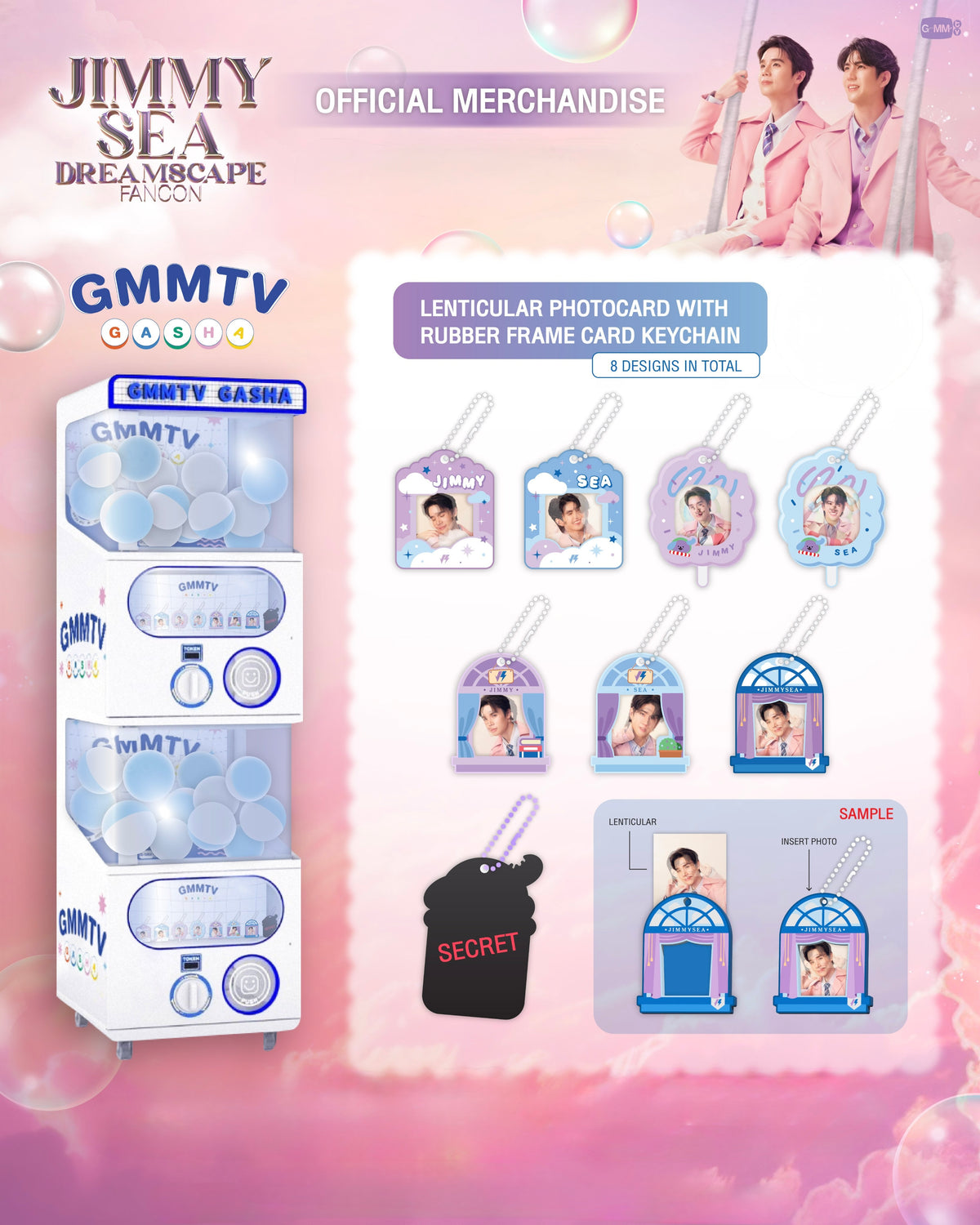 Lenticular Photocard With Rubber Frame Card Keychain Random Gasha