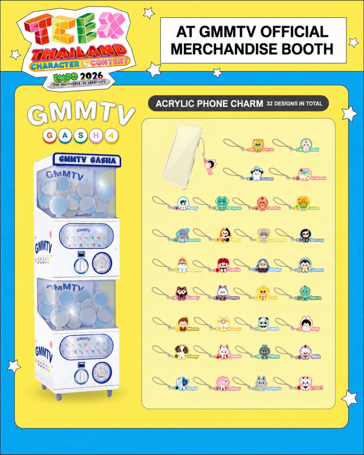 Acrylic Phone Charm Random Gasha Keychain