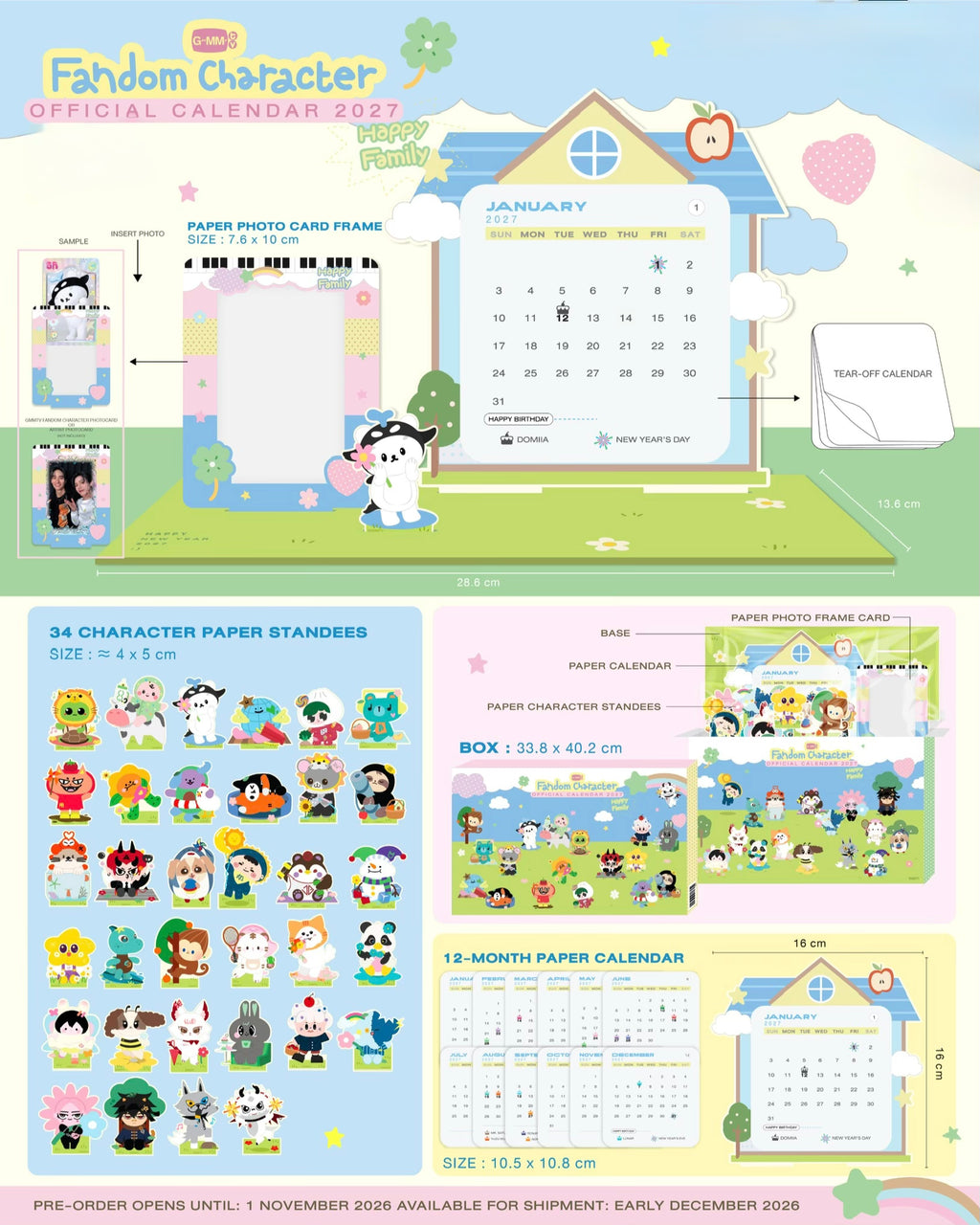 (Preorder) GMMTV FANDOM CHARACTER OFFICIAL CALENDAR 2027