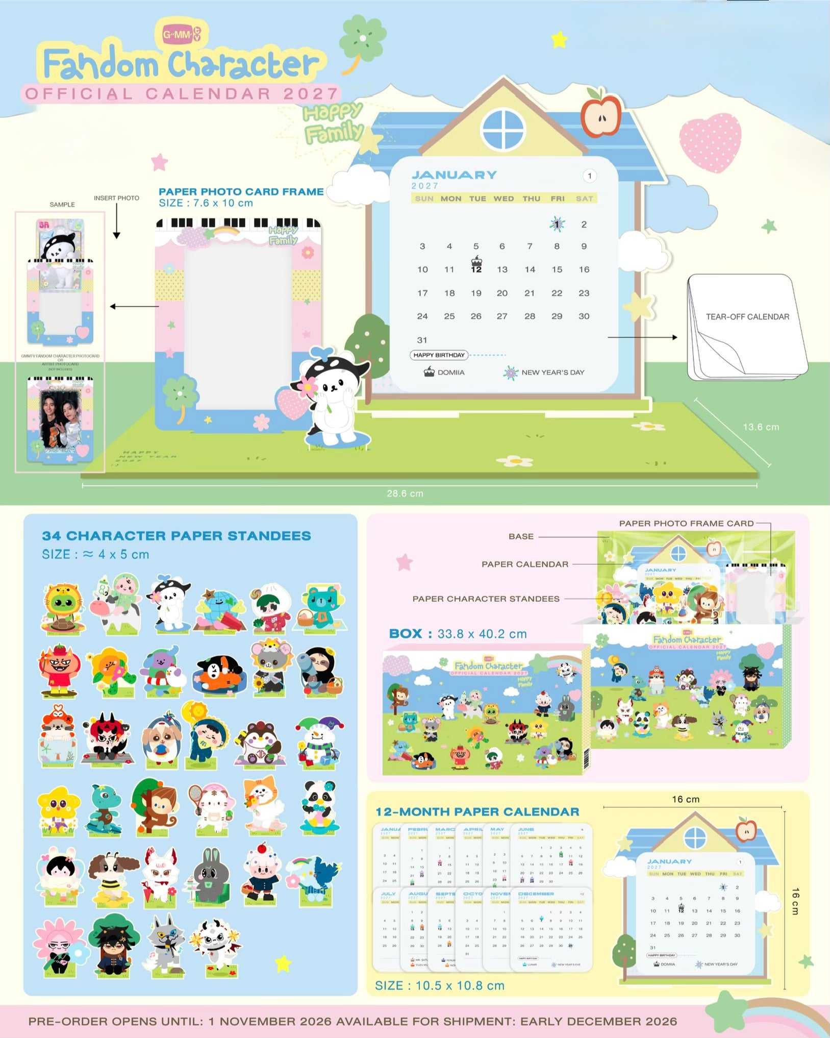 (Preorder) GMMTV FANDOM CHARACTER OFFICIAL CALENDAR 2027
