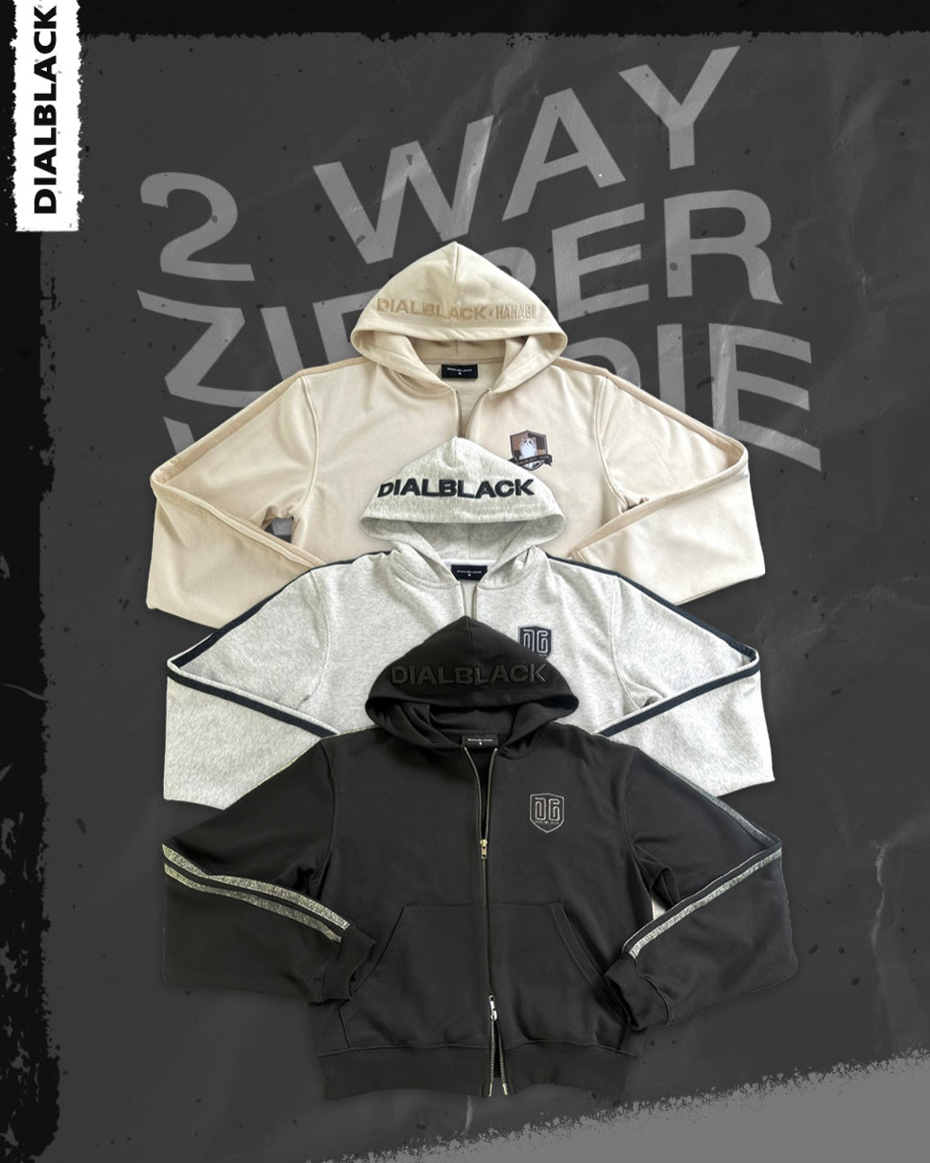 Dialblack 2Way Zipper Hoodie Collection