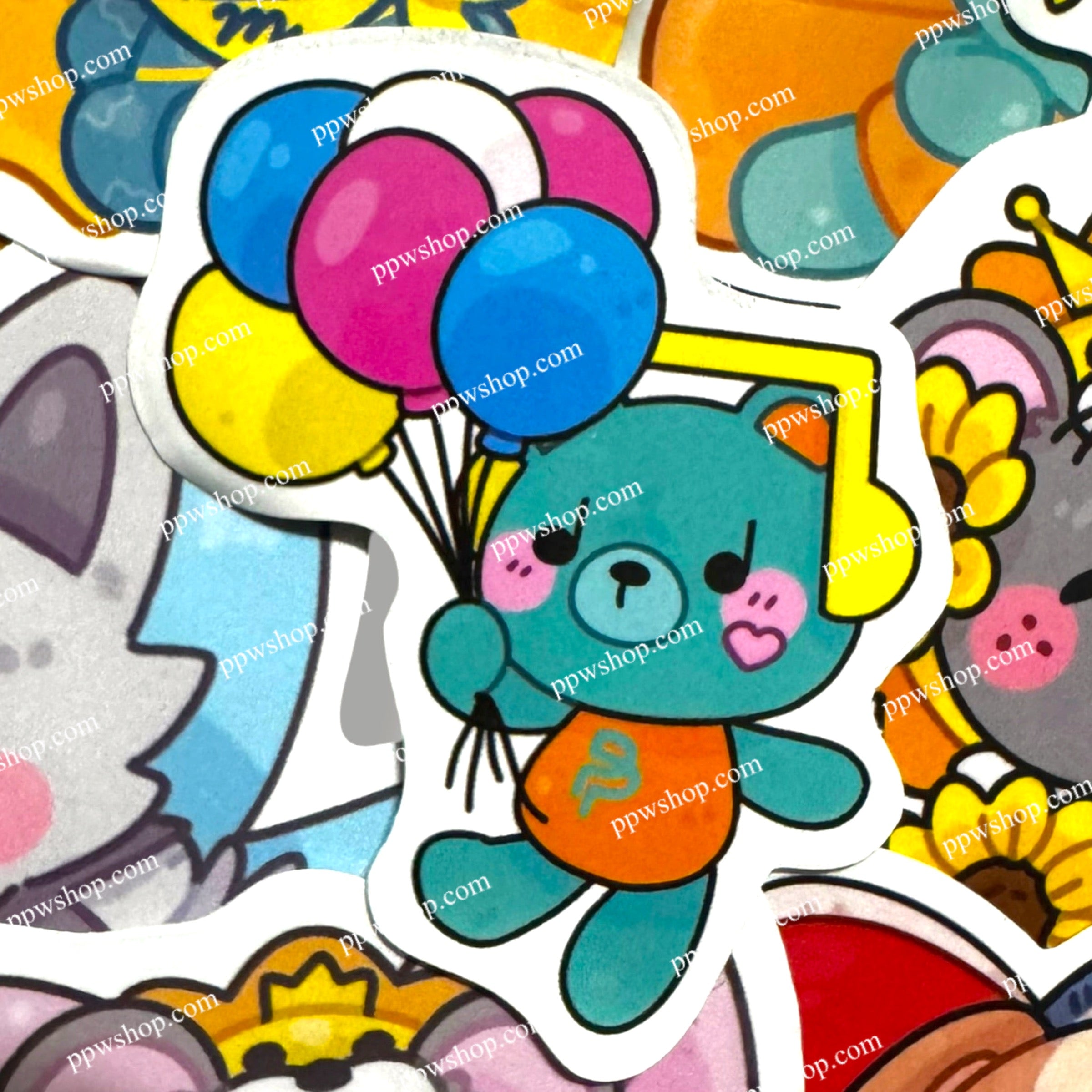 Permpoon Fish Upon the Sky Ballon Sticker 3”