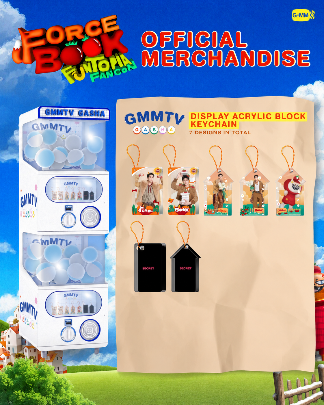 ForceBook Display Acrylic Block Random Gasha Keychain