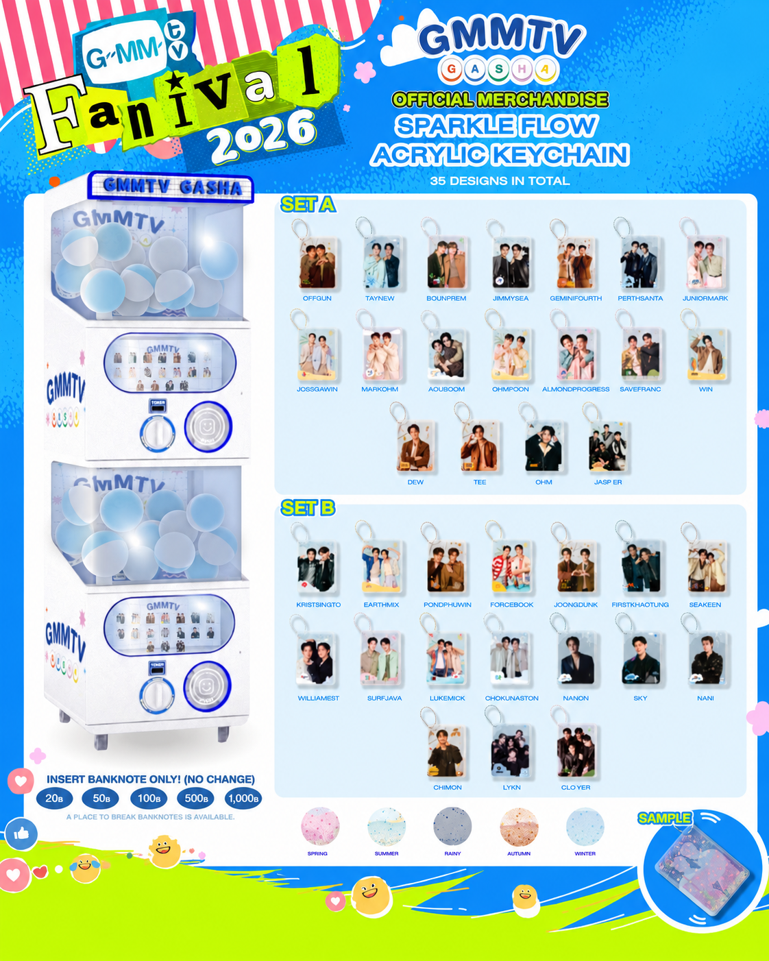 Fanival Sparkle Flow Acrylic Random Gasha Keychain