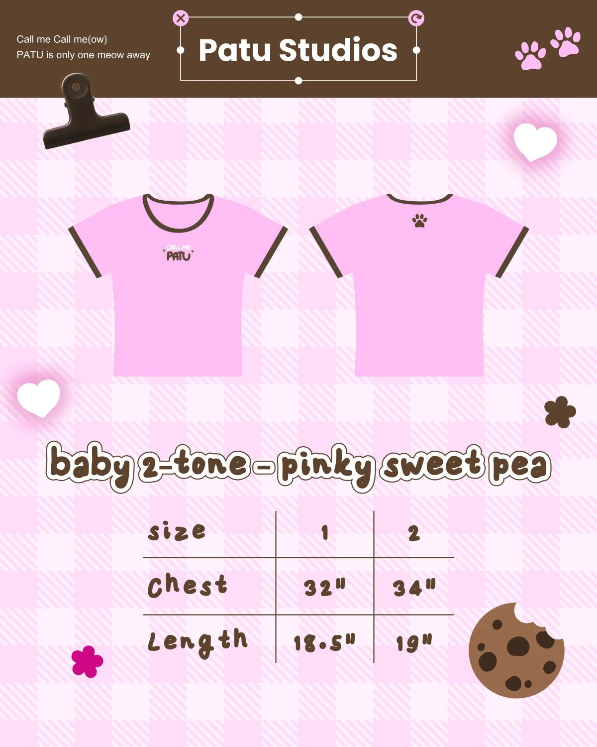 (Preorder) Boom ImeowPATU Baby Tee 2 Tone Pinky Sweet Pea