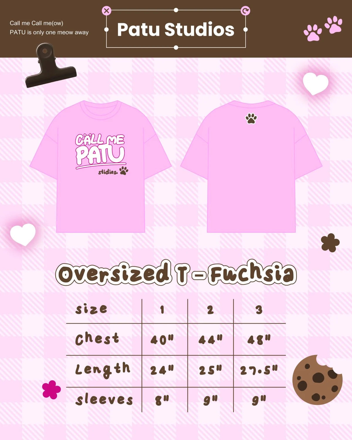 (Preorder) Boom ImeowPATU Oversized Tee Fuchsia