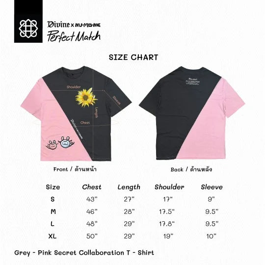 Secret Collaboration Tshirt Grey-Pink Size XL