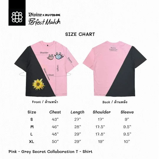 Secret Collaboration Tshirt Pink-Grey Size XL