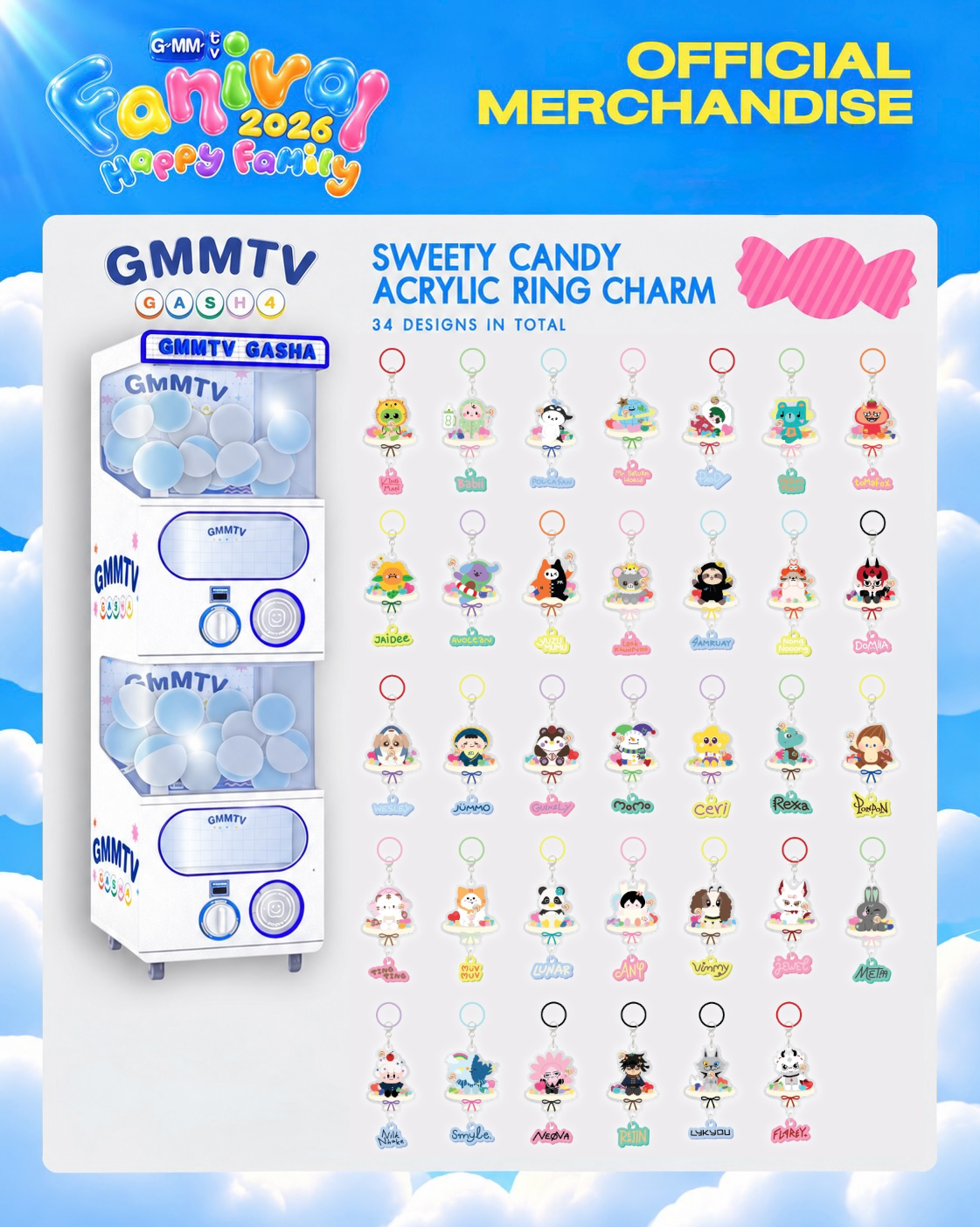 (Preorder) Sweet Candy Acrylic Ring Charm Random Gasha