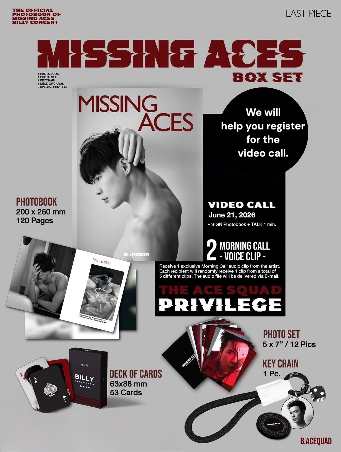 (Preorder) (Signed+Video Call) Billy Missing Aces Boxset